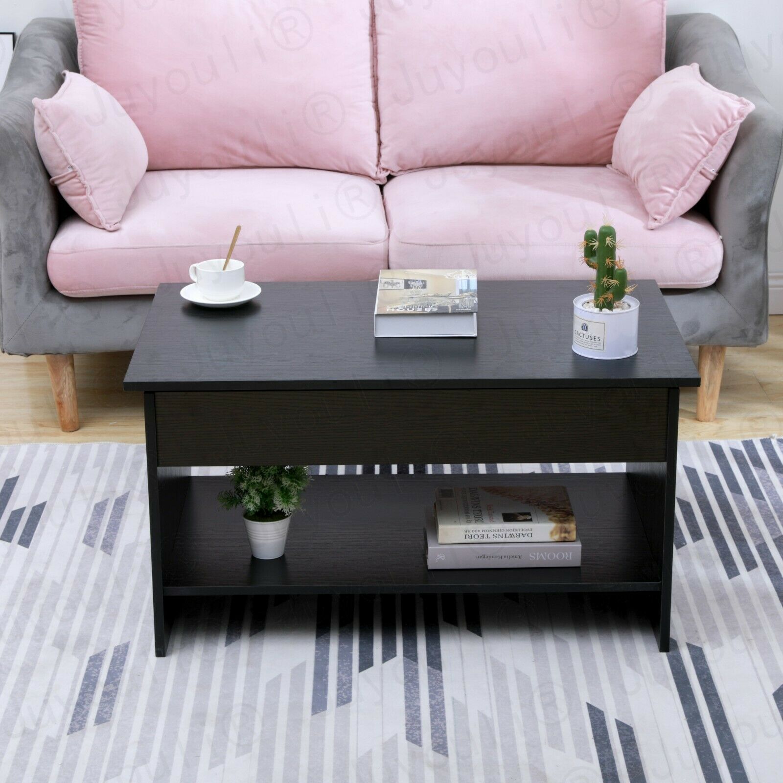 Coffee Table with Sliding Top For Living Room Hidden Storage Space New