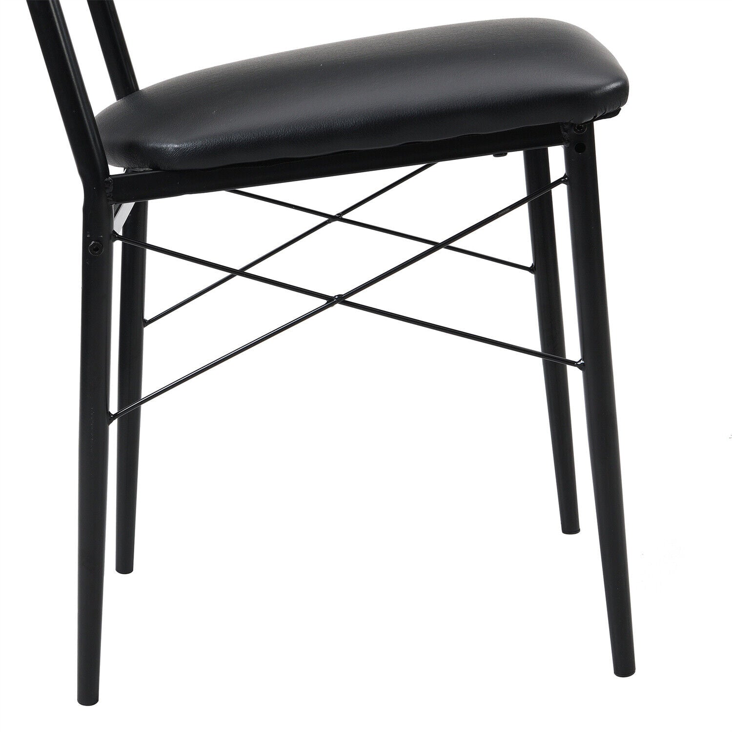 Dining Table and Chairs with PU Leather Set Kitchen Breakfast Bar Furniture HT