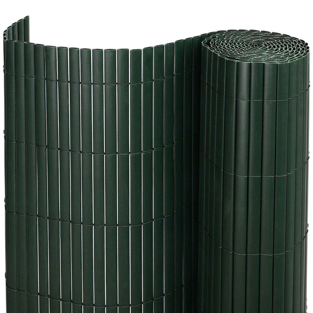 3/5M Green Bamboo Slat Fence Garden Privacy Screen PVC Fencing Panel Roll Border