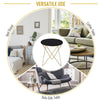 Round Tea Table Sofa End Side Wood Metal Table Living Room Furniture- Black Gold