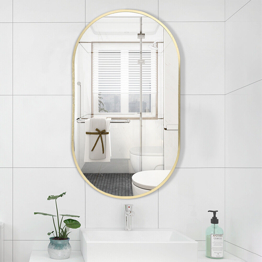 70cm Arched Mirror Industrial Wall Mount Vanity Makeup Bathroom Metal Gold Frame