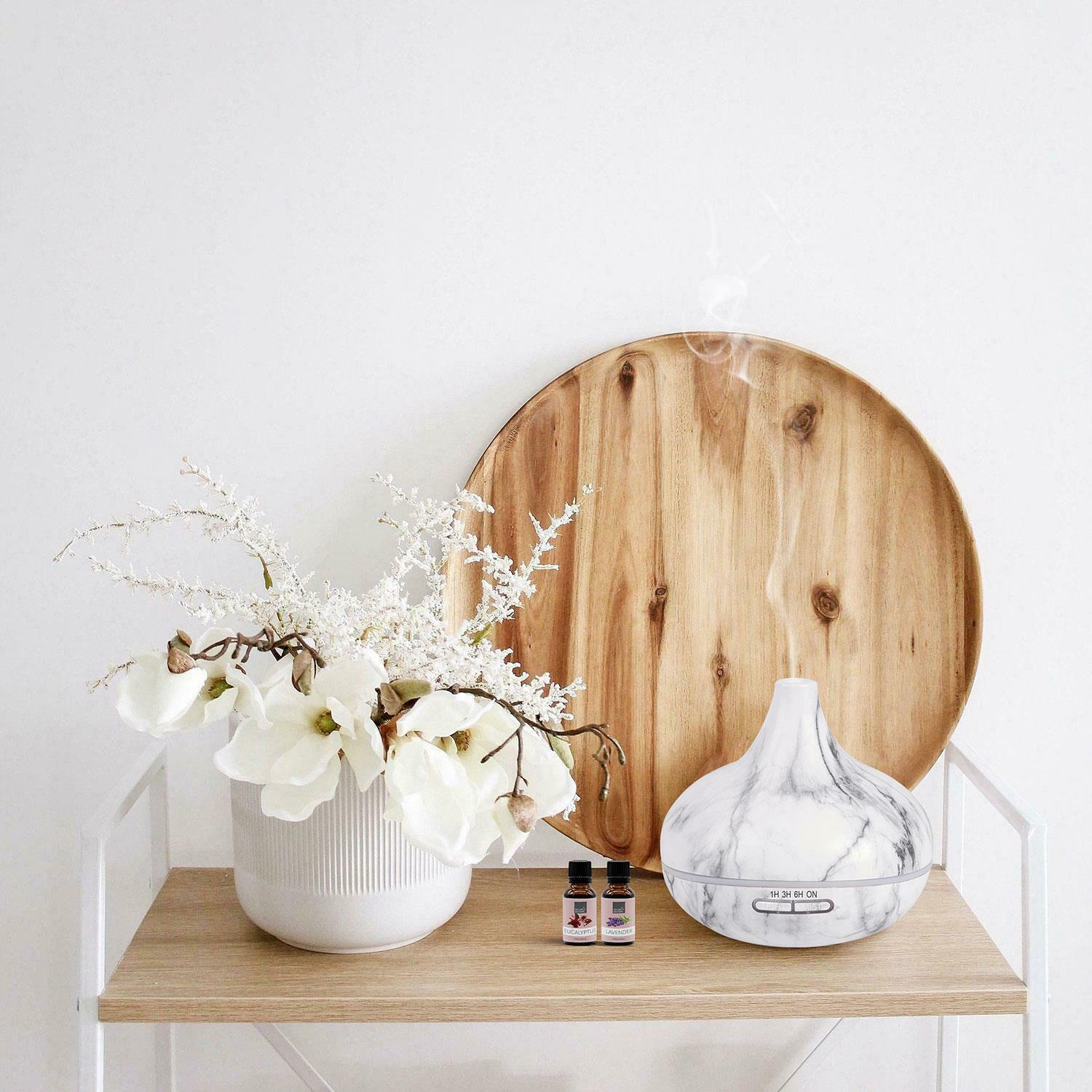 250ml MARBLE EFFECT ESSENTIAL OIL AROMA DIFFUSER ULTRASONIC AIR MIST HUMIDIFIER