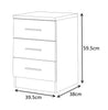 REFLECT XL - 3 Drawer Bedside Table in White High Gloss / Matt White - Bedroom