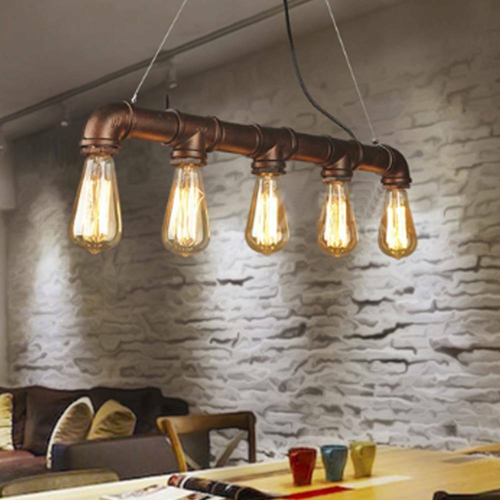 Industrial Vintage Ceiling Lights Metal Pipe Retro Loft Pendant Lamps uk