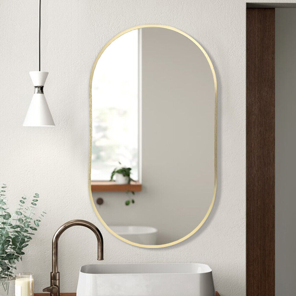 70cm Arched Mirror Industrial Wall Mount Vanity Makeup Bathroom Metal Gold Frame