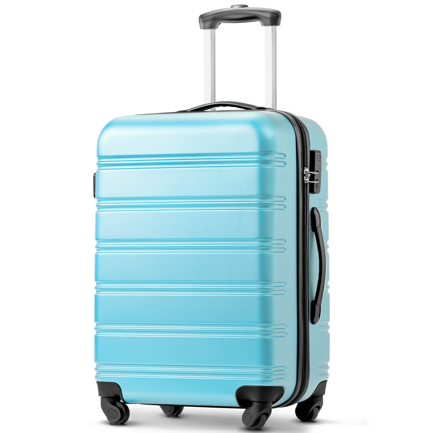 20 24 28 Inch Suitcase Set Large Hard Shell Cabin Hand Travel Luggage ABS Blue