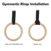 2X Wooden Gymnastic Rings Fitness Training Strength Home Gym Workout Bodyweight