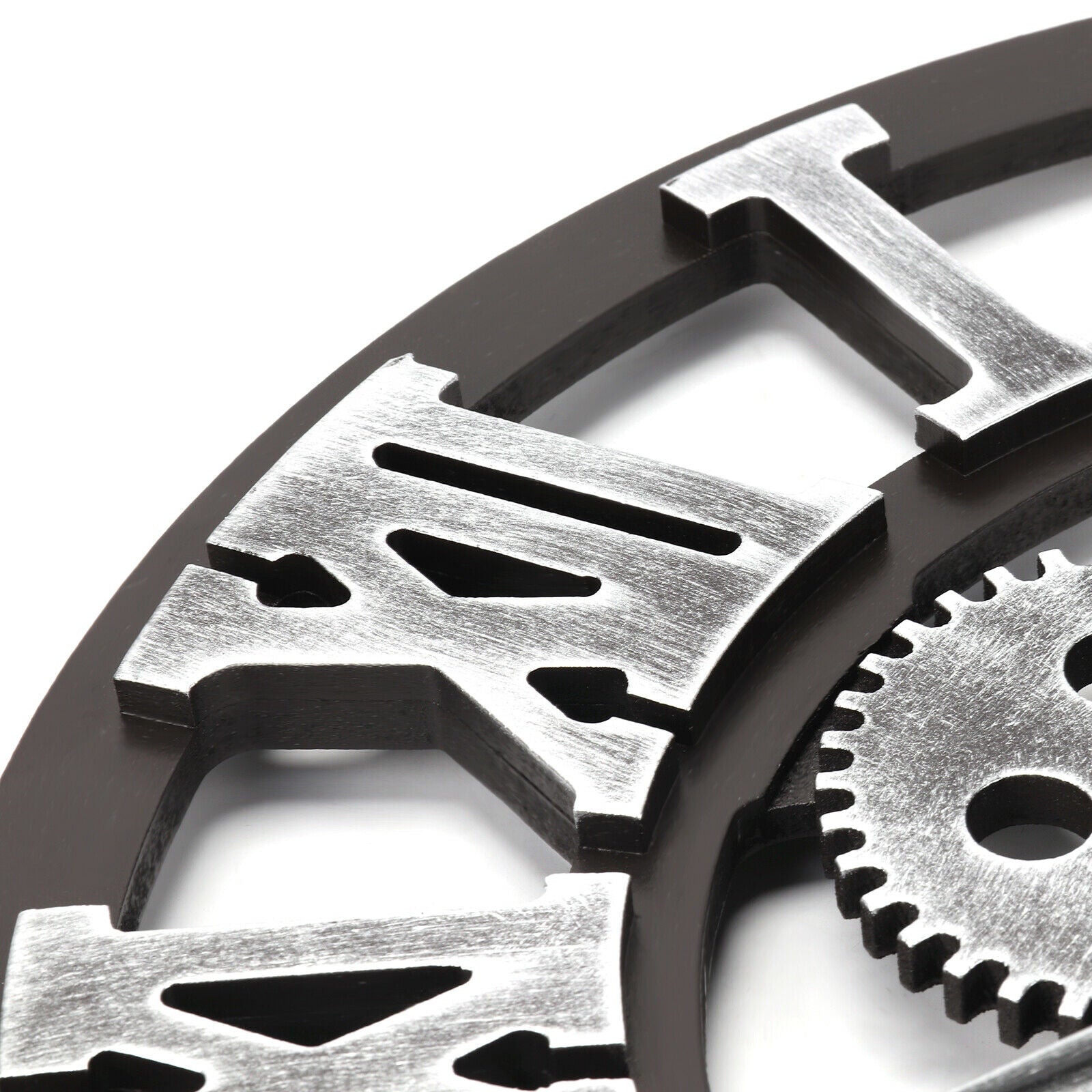 LARGE WALL CLOCK OUTDOOR GARDEN Big ROMAN NUMERALS GIANT OPEN FACE METAL 40CM