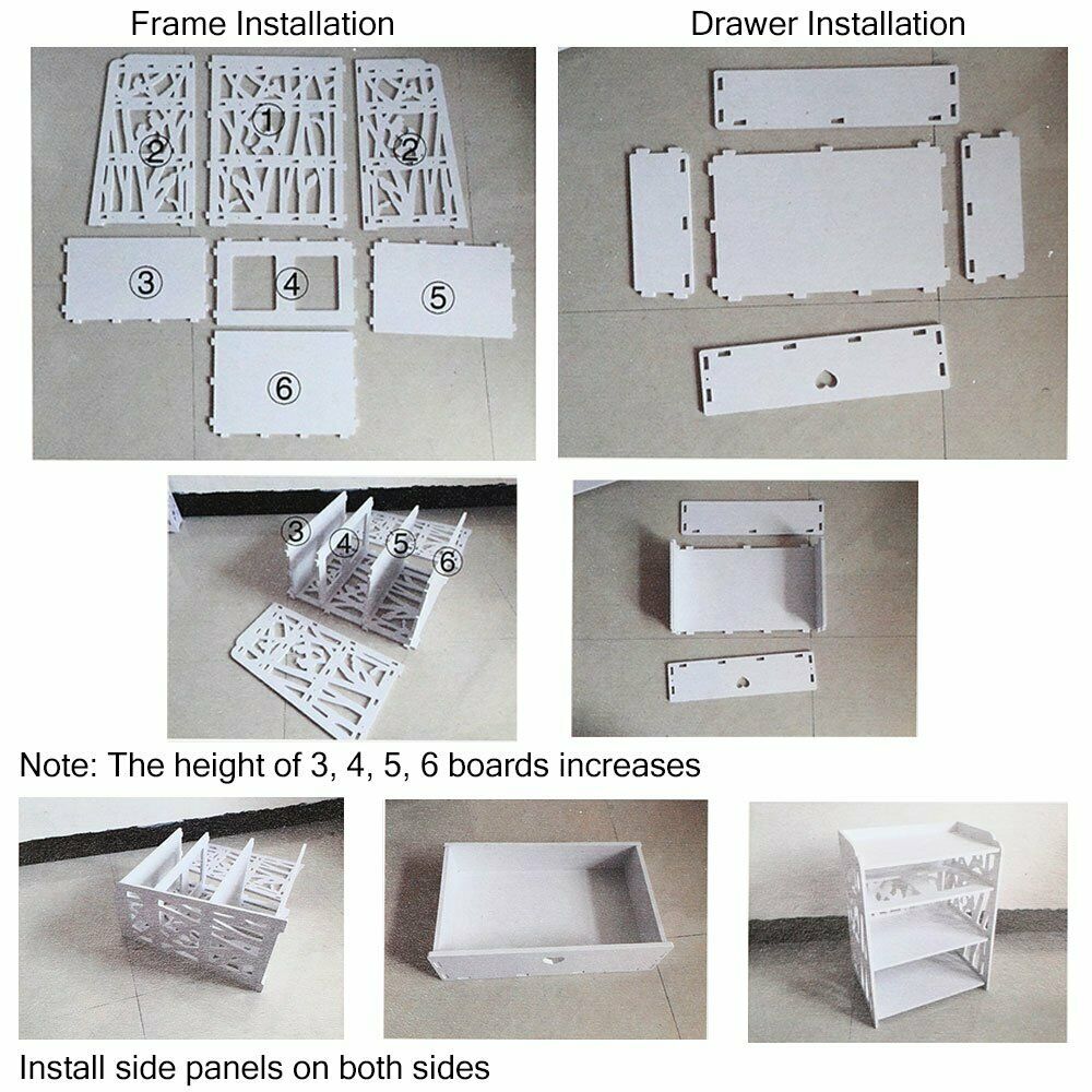 Bedroom White Cabinet Bedside Table Nightstand With Drawer Storage Organise Unit