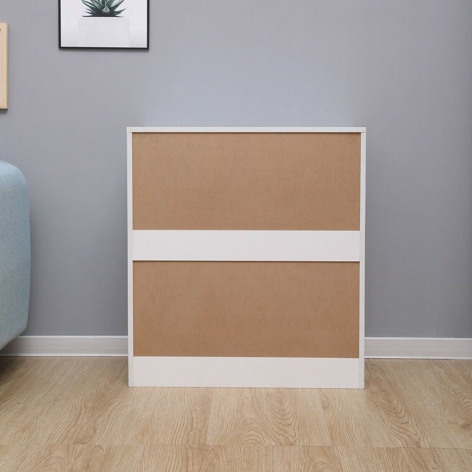 Modern White Bedside Table Cabinet w/3 Drawers Nightstand Storage Furniture