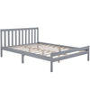 4ft6 Pine Wood Bed Frame Solid Double Size Wooden Bed Bed Room Furniture Grey HT