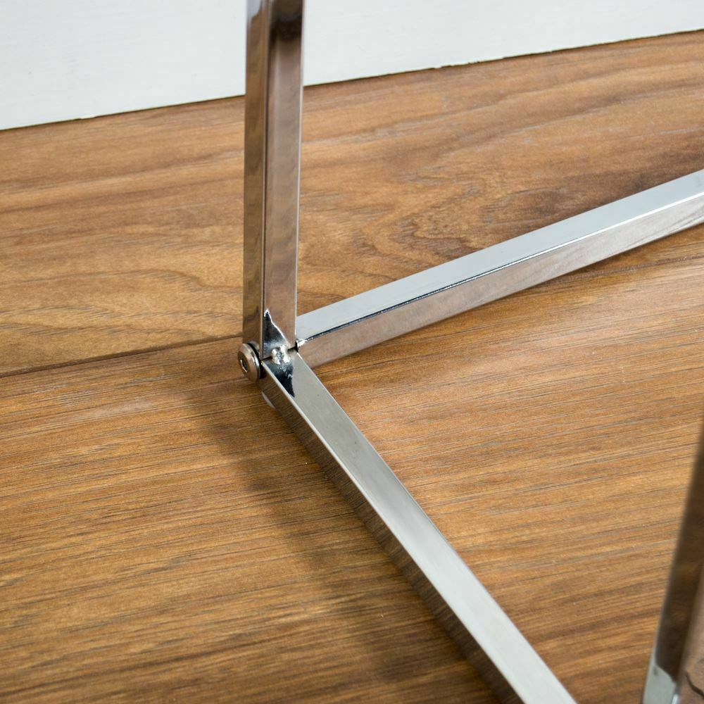 Nest of 3 Tables Unit Black Chrome Set Coffee Side Lamp Living Room