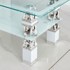 LX Glass Coffee Table With Storage Shelf Rectangle Modern Living Room Furniture