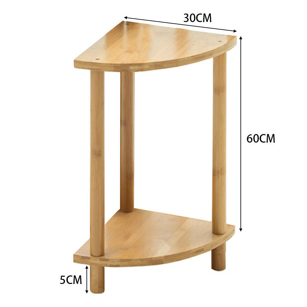 2 Tier Corner Rack Storage Shelves Sofa Side End Coffee Table Plant Holder Stand