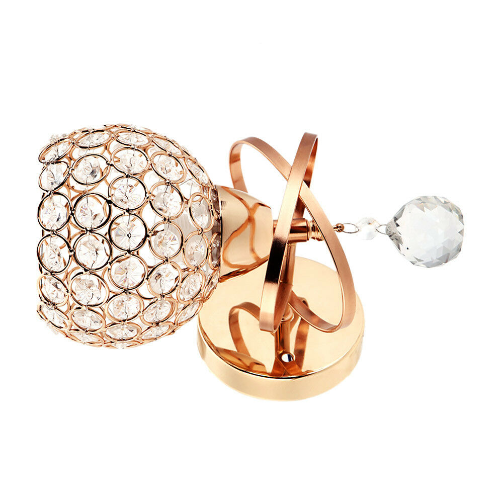 2PCS Chrome Crystal LED Wall Light Lamp Bedroom Living Room Home Decor NEW UK