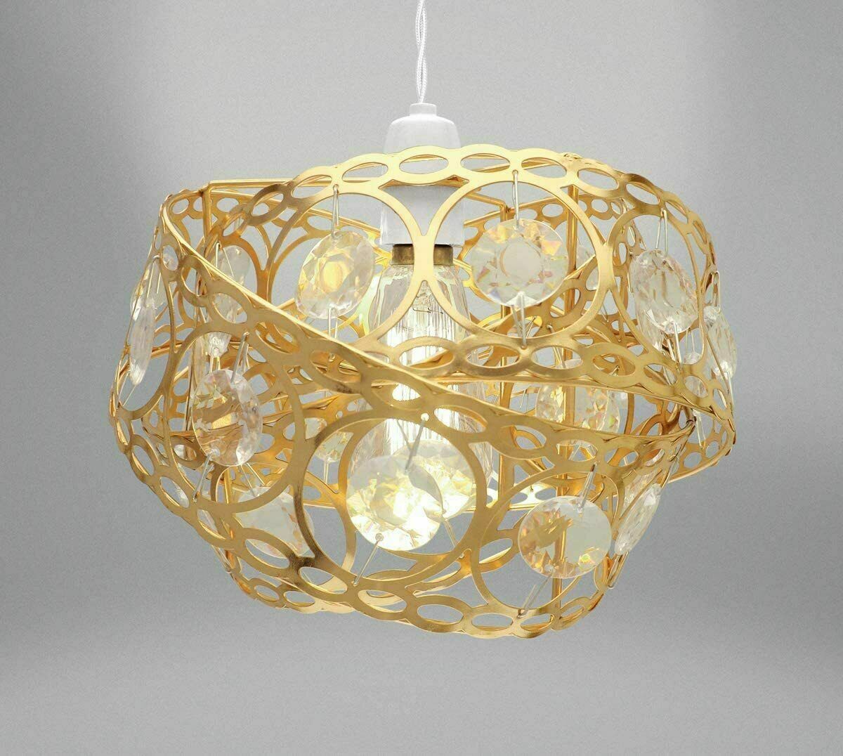 Modern Chandelier Acrylic Crystal Light Shades Beaded Droplet Ceiling Pendant