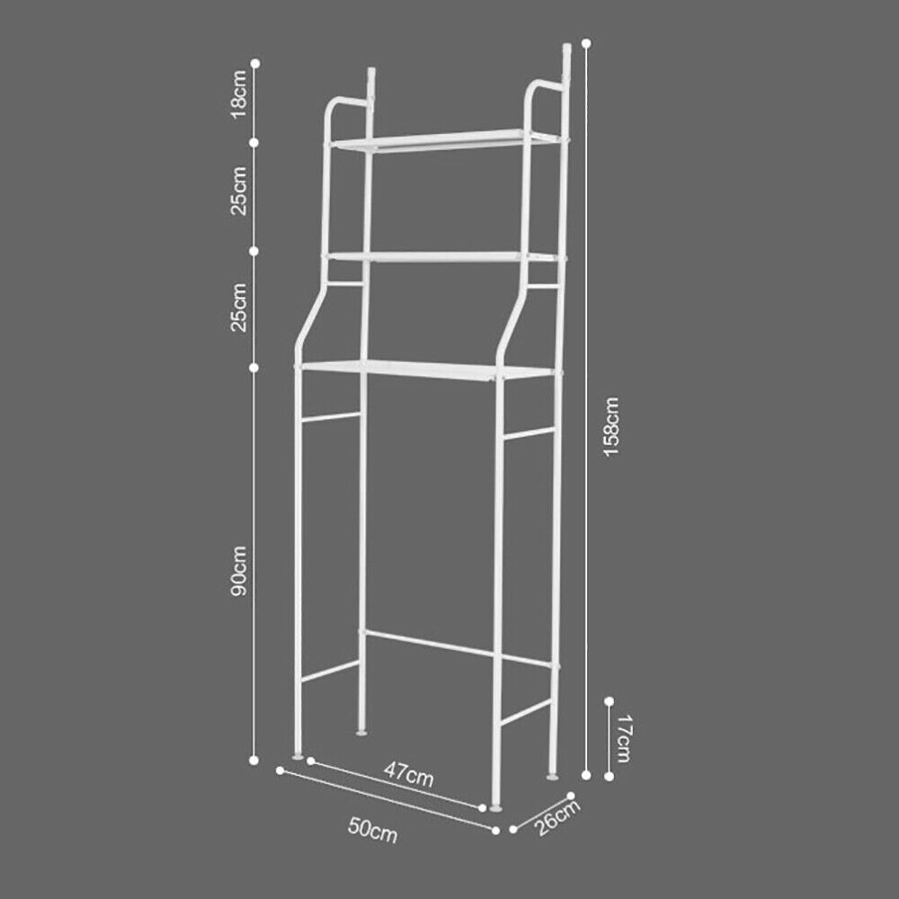 3 Tier Bathroom Shelf Over Toilet Storage Rack Laundry Shelf Unit Organizer Rack