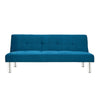 3 Seater Blue Faux Suede Fabric Sofa Bed Recliner Sofabed Lounger Furniture
