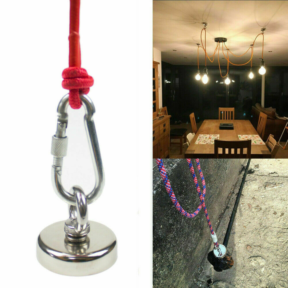 90kg-500kg Double Sided Large Powerful Neodymium Magnet Fishing & 10m Rope Set