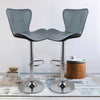 2 Breakfast Bar Chairs BARCELONA GREY Bar Stools Barstools Kitchen Pub Stools
