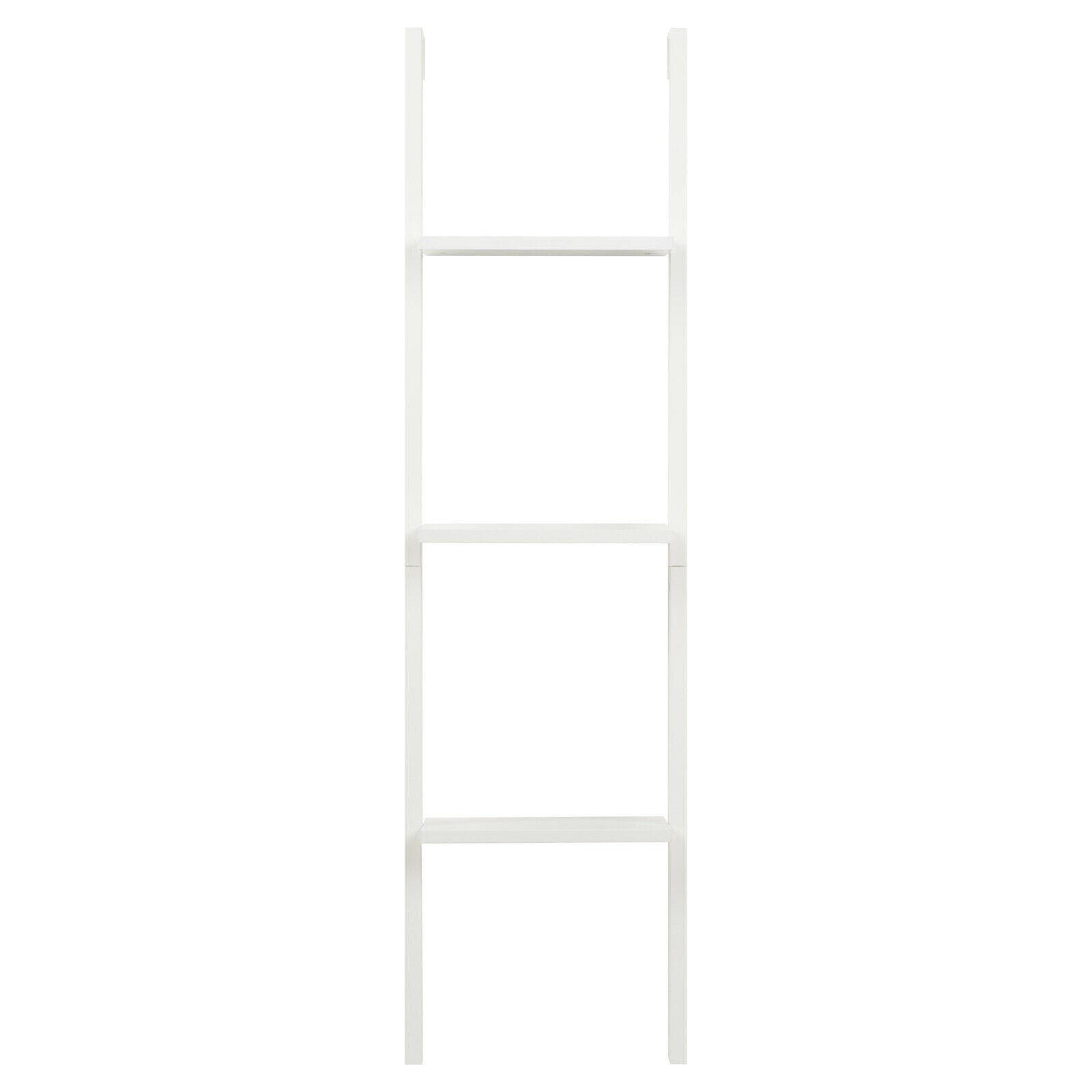 3 TIER WHITE LEANING LADDER WALL SHELF SHELVING/BOOKCASE DISPLAY UNIT