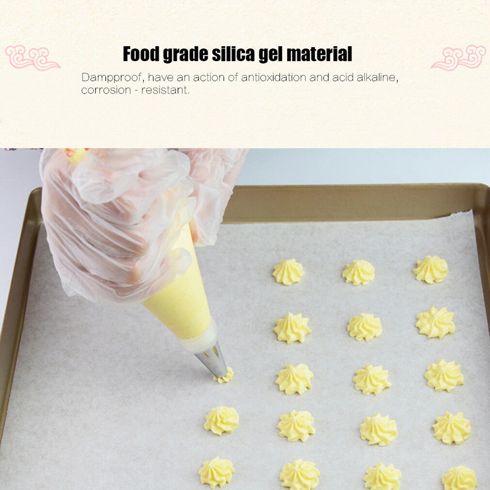 100 Pcs Plastic Disposable Icing Piping Pastry Bags Cake Decorating Tool 3 Size