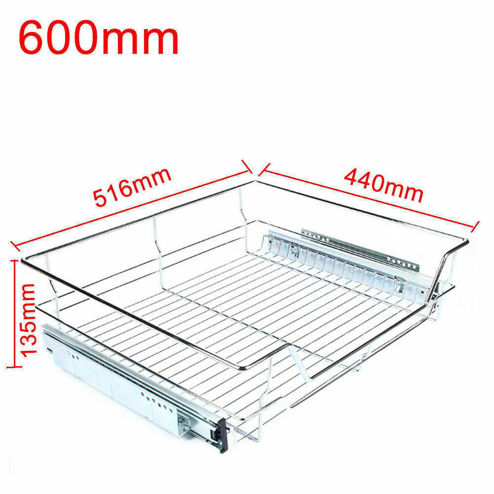 Pull Out Kitchen Baskets Slide Out Storage Basket Cupboard Drawer 350 - 600mm