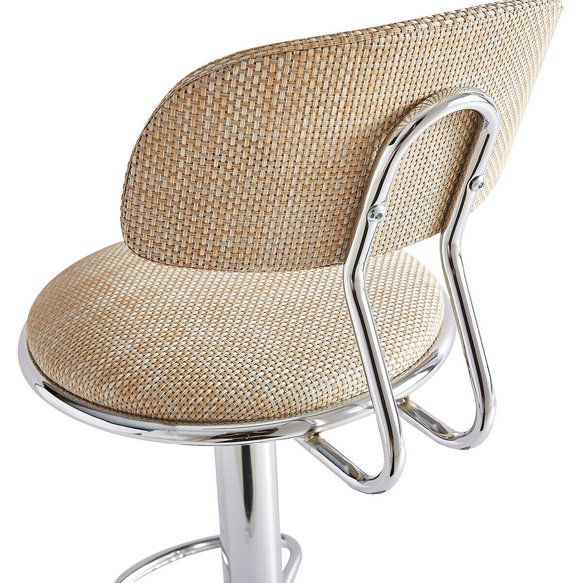 Bar Stools x2 Beige Swivel Barstools Gas Lift Rest Pub Chairs Kitchen Breakfast