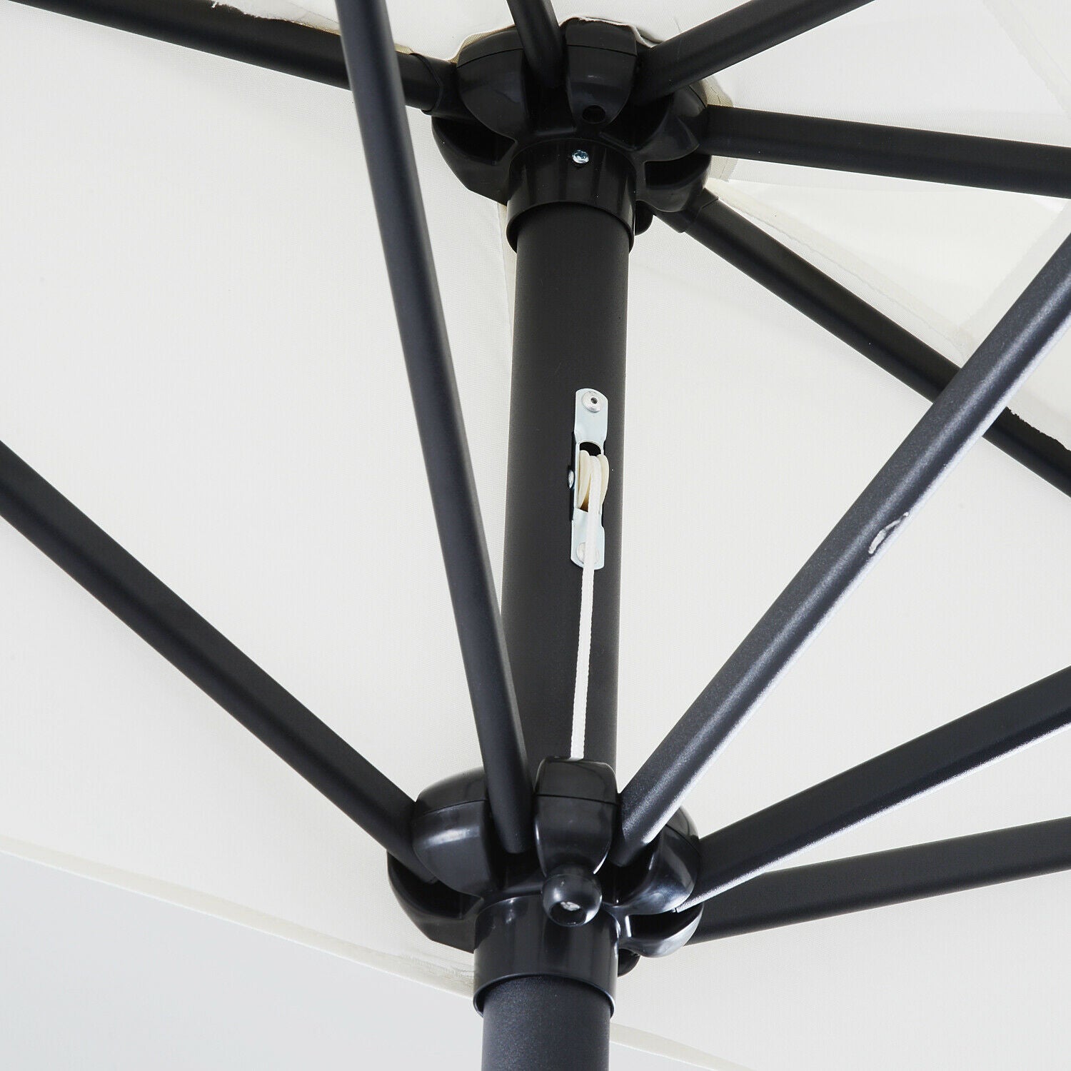 3m Half Round Parasol Garden Outdoor Sun Umbrella Aluminium w/ Crank