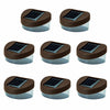 8 x Brown Solar Powered Door Fence Wall Step Lights Led Outdoor Garden Lighting