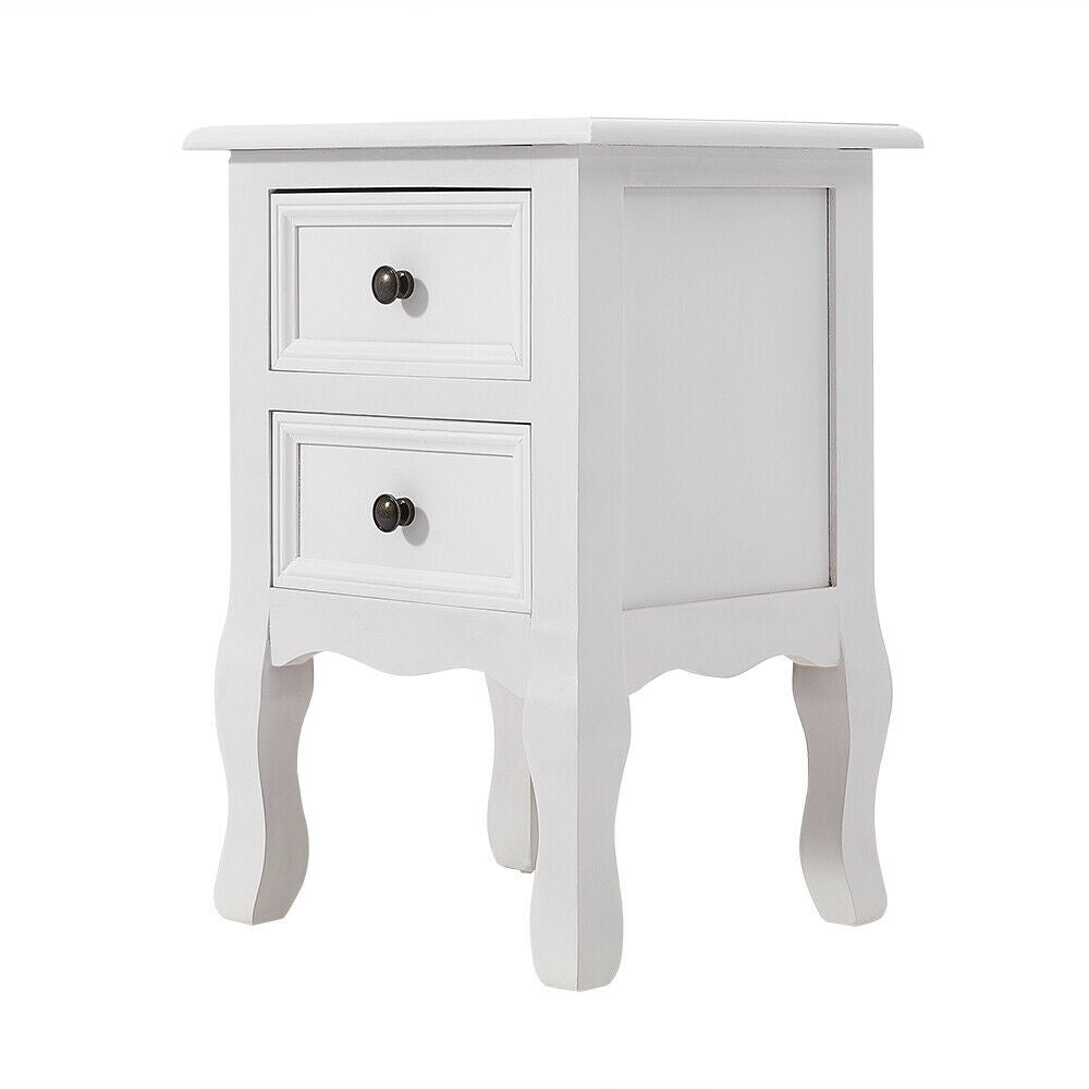 White Bedside Table With Drawer Cabinet Bedroom Furniture Storage Nightstand