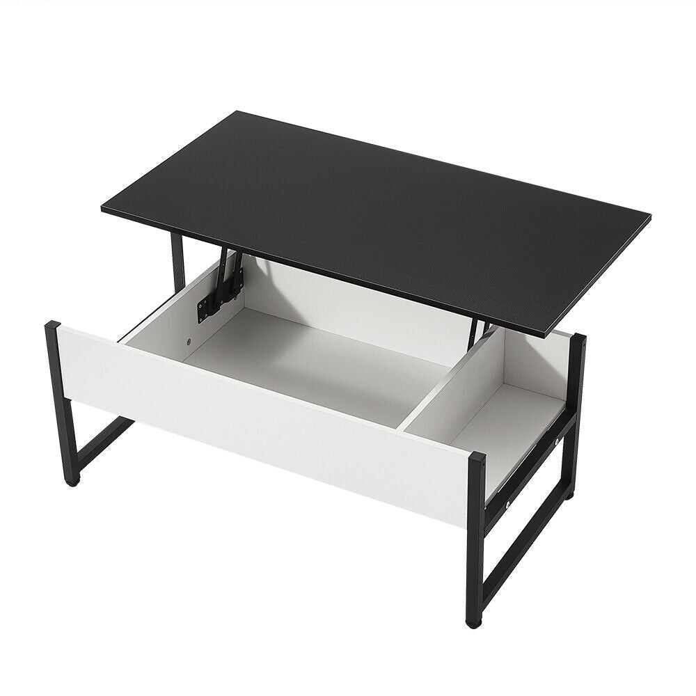 Lift Up Top Coffee Tables with Hidden Storage and Shelf Modern Sofa Side Table