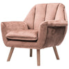 Blush Velvet Pink Sofa Chair Scalloped Cocktail Wing Back Tulip Seat Armchair