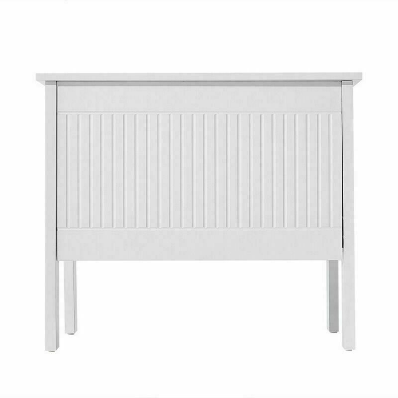 WOODEN BATHROOM STORAGE CHEST WHITE CABINET LAUNDRY CLOTHES BASKET BIN UNIT
