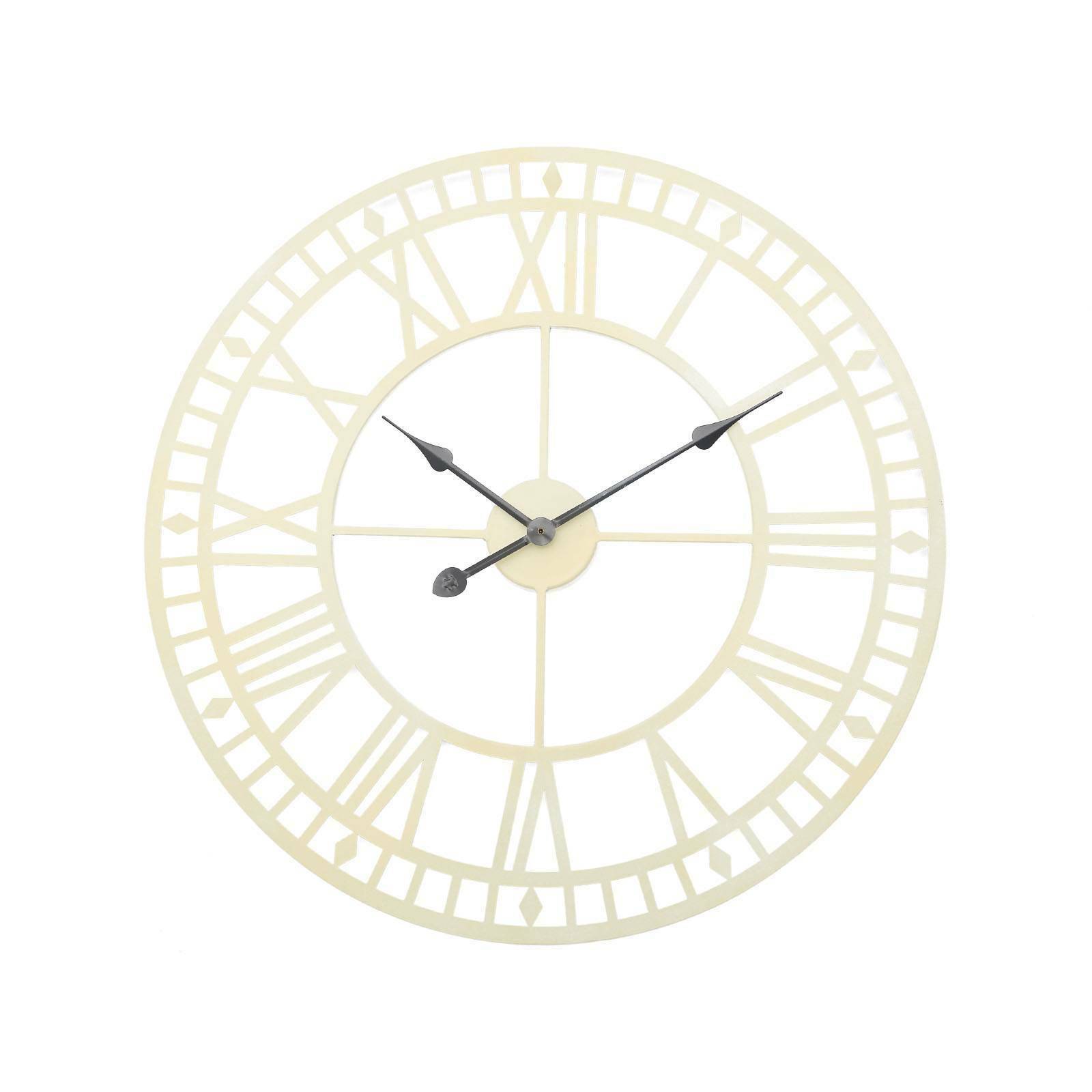 60cm Big Roman Numerals Giant Open Face Metal Large Outdoor Garden Wall Clock