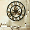 LARGE OUTDOOR GARDEN WALL CLOCK BIG ROMAN NUMERALS GIANT OPEN FACE METAL 60CM