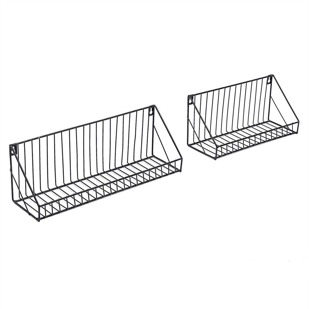 2X Wall Mounted Floating Shelves Metal Bathroom Shelf Kitchen Storage Rac