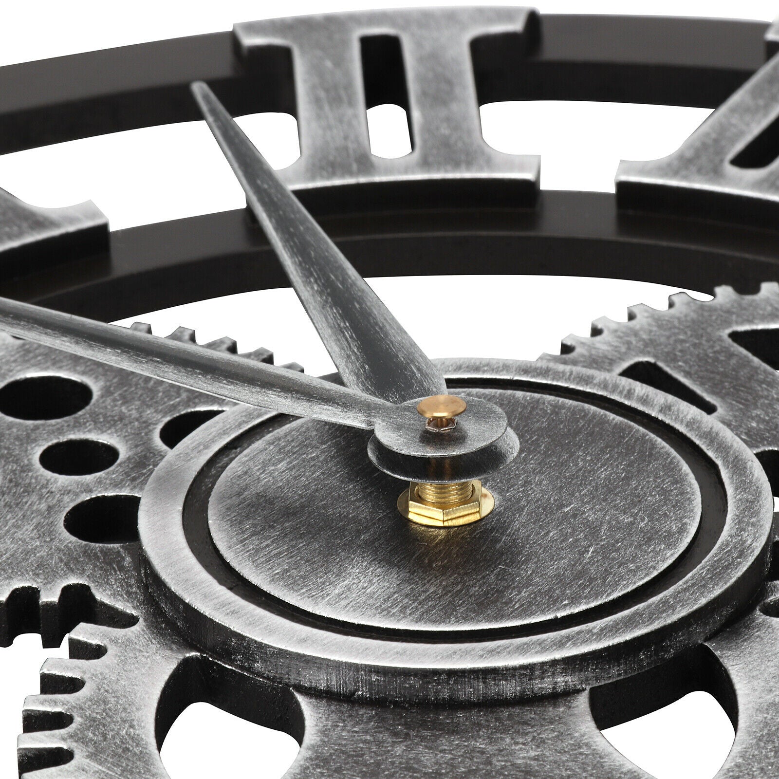 LARGE WALL CLOCK OUTDOOR GARDEN Big ROMAN NUMERALS GIANT OPEN FACE METAL 40CM