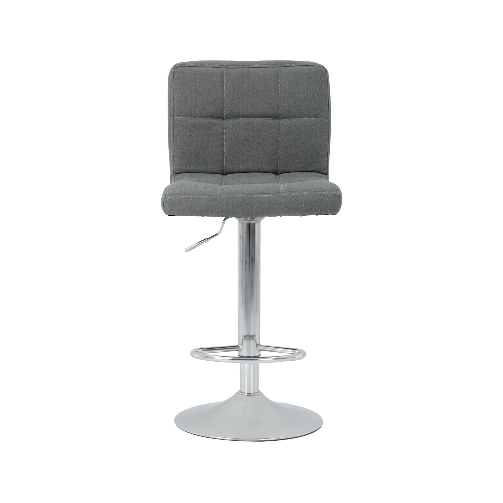 2X Bar Stools Adjustable Breakfast Kitchen Stools Fabric Swivel Chrome Gas Lift