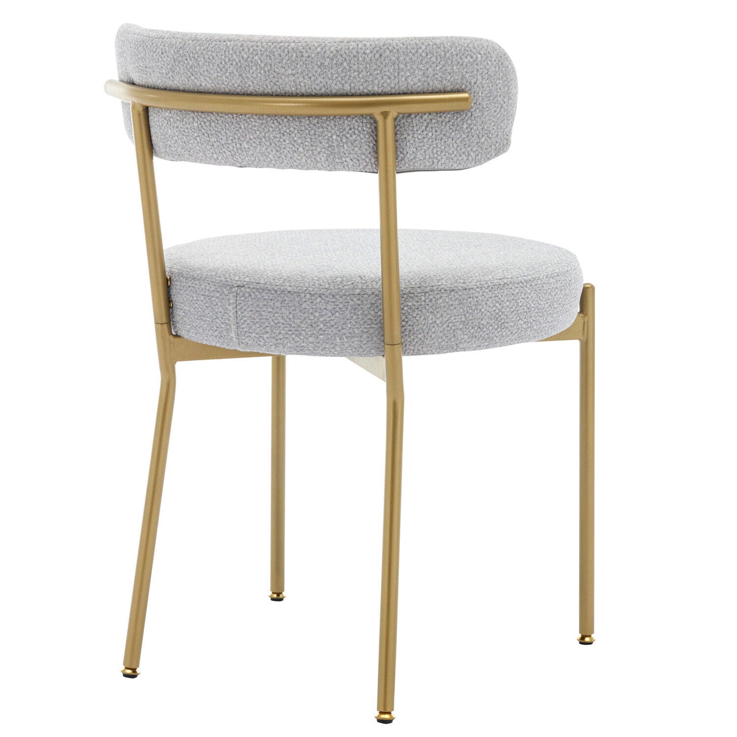 Set of 2 Dining Chairs Upholstered Accent Chairs Kitchen Leisure Chairs Grey HT