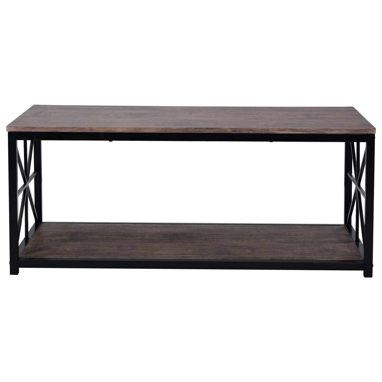 Coffee Table Industrial Tea Table with Storage Shelf Living Room Furniture Side