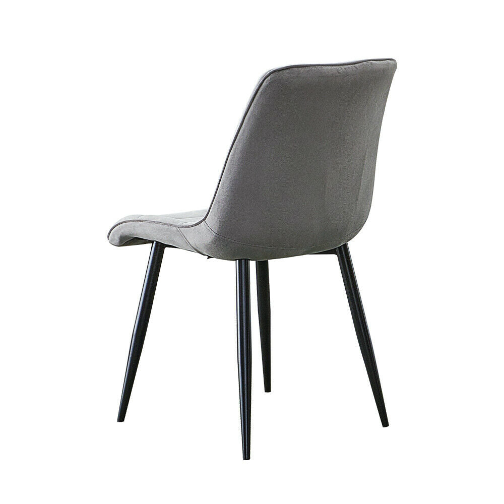 2× Modern Kitchen Dining Chairs Velvet Padded Seat Office Living Room Chair Set