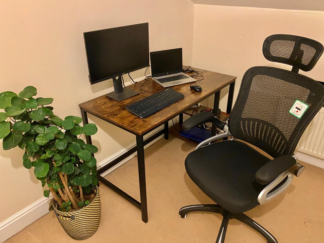 Industrial Computer Desk Shelves Storage Rustic Writing Desk PC Laptop