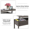 Modern Lift Top Coffee Table with Hidden Storage Floating Extendable Desk Tan