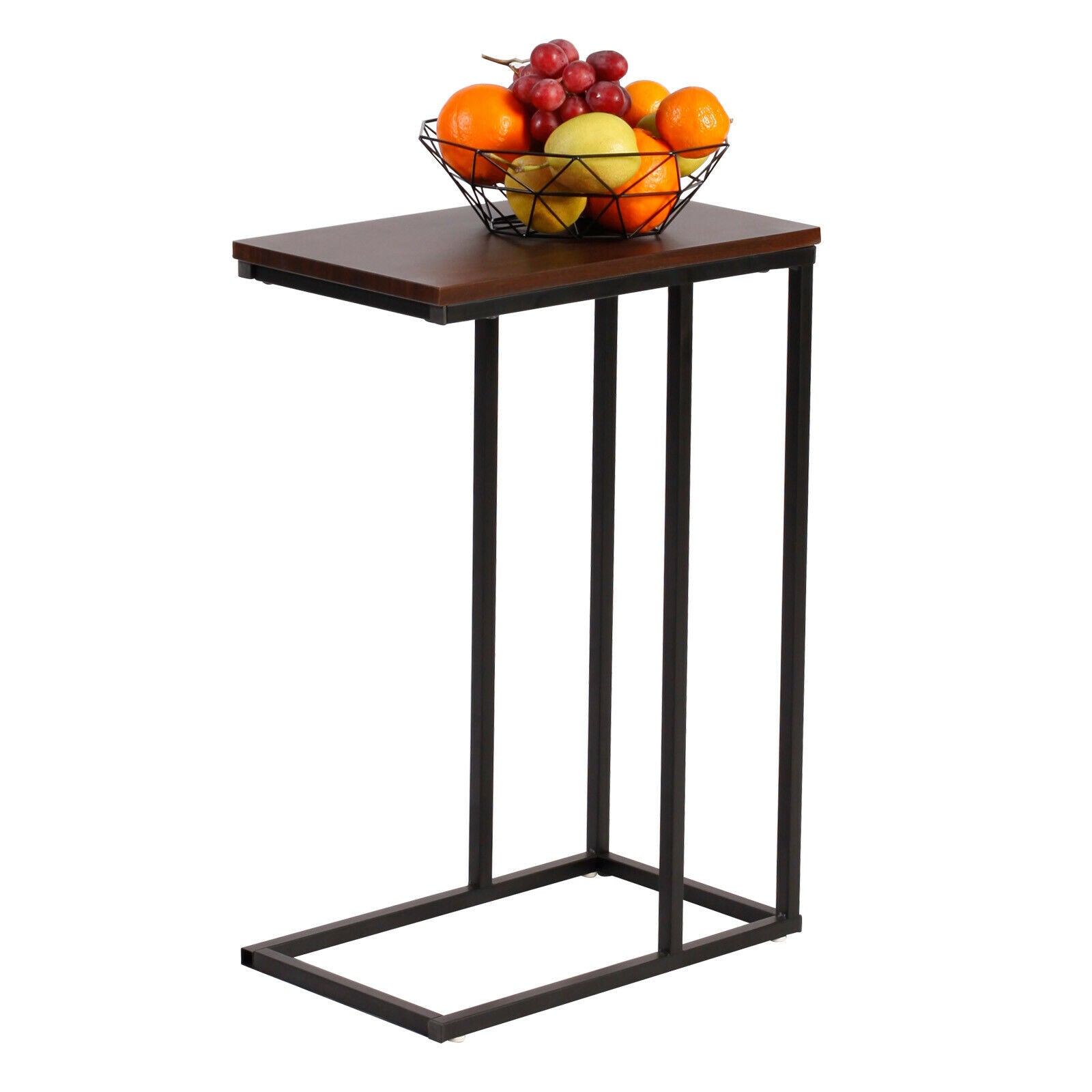 Retro C Shaped Side Table Snack Coffee Storage Sofa Table Nightstand Home Office