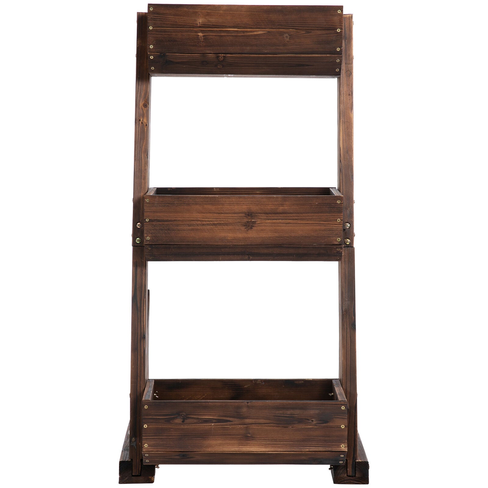 3-Tier Raised Garden Bed Vertical Freestanding Wooden Flower Rack