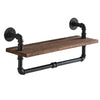 Rustic Industrial Pipe Wooden Metal Wall Floating Shelf Storage Shelving Unit UK