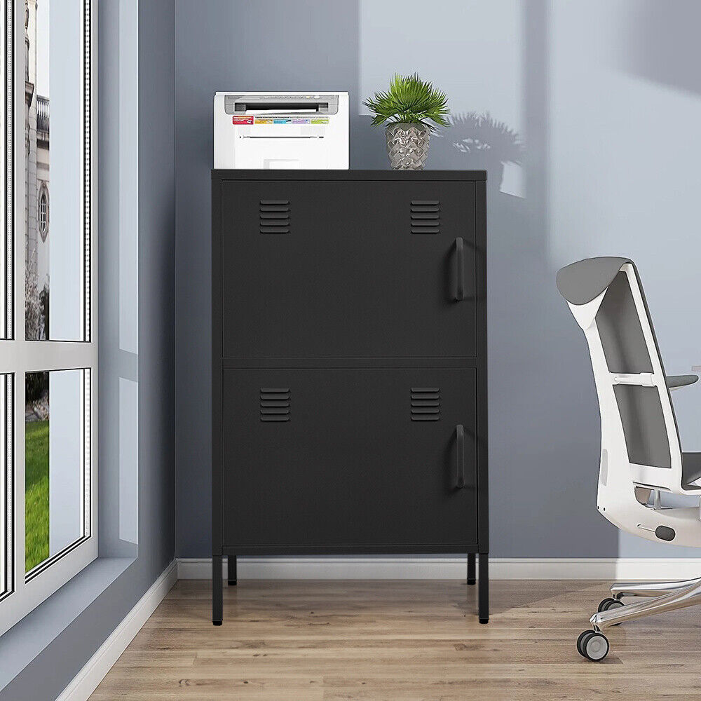 2 Door Filing Cabinet Office School Metal File Document Storage Shelf Cupboard