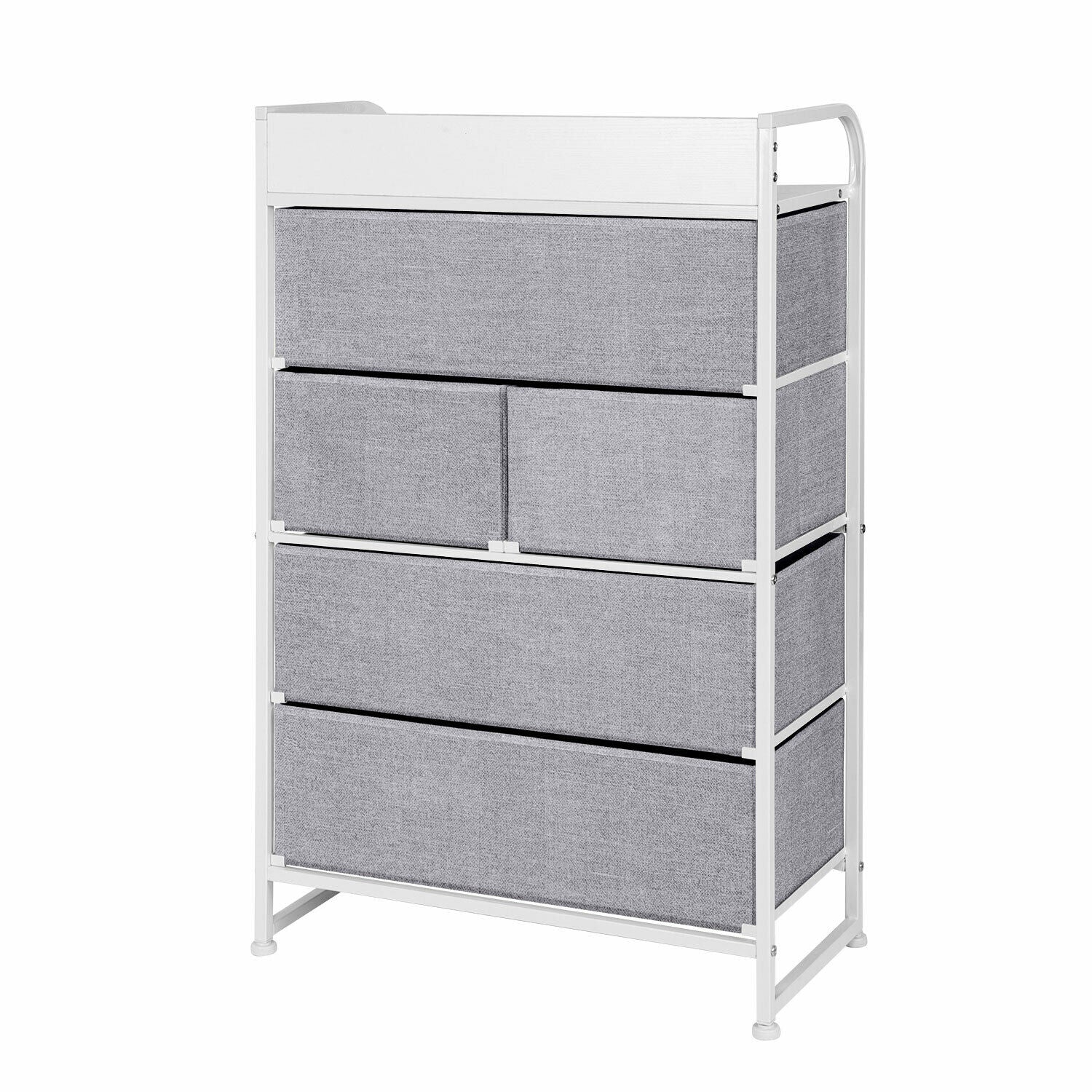 5-Drawers 4-Tier Fabric Chest of Drawer Bedroom Furniture Hallway Storage Grey