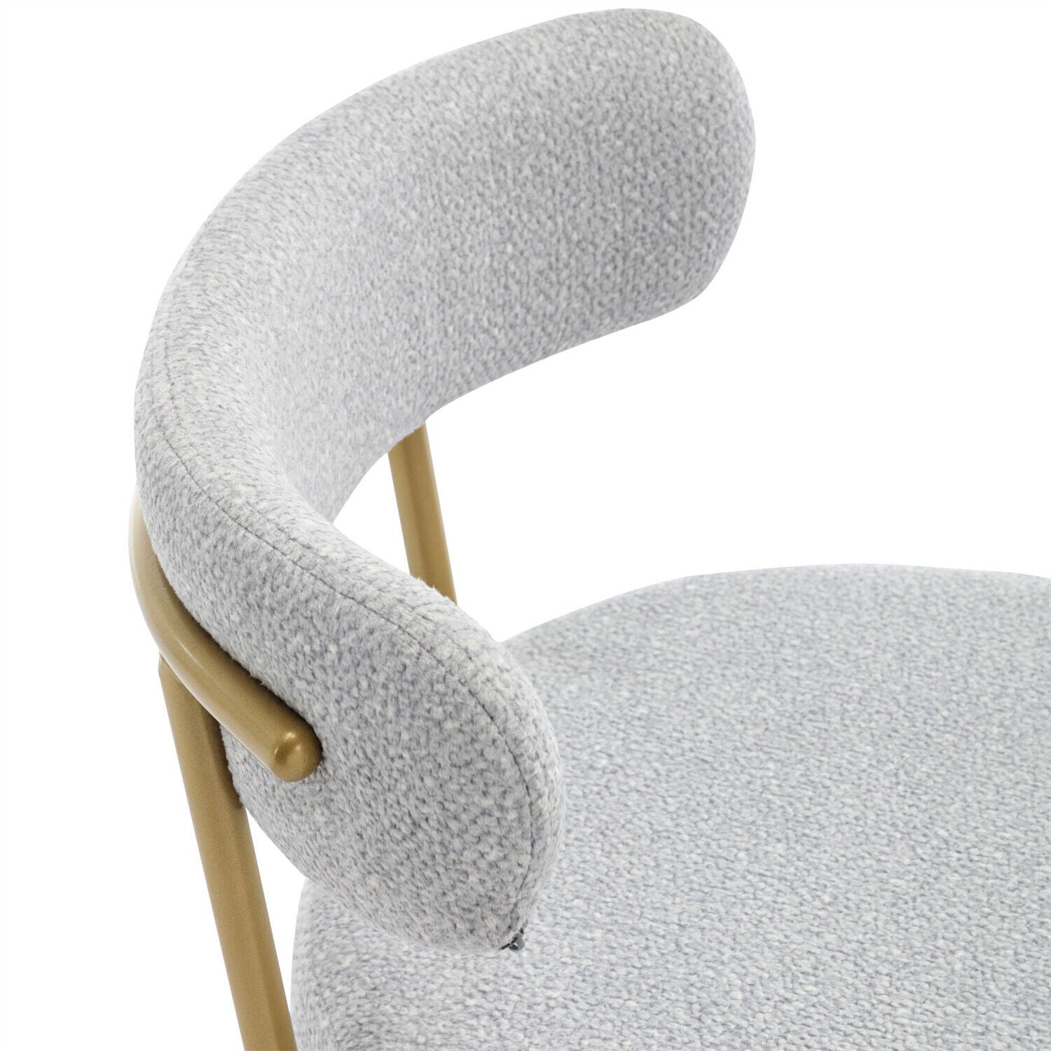 Set of 2 Dining Chairs Upholstered Accent Chairs Kitchen Leisure Chairs Grey HT